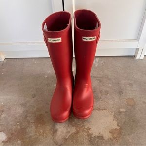 Hunter red rain boots